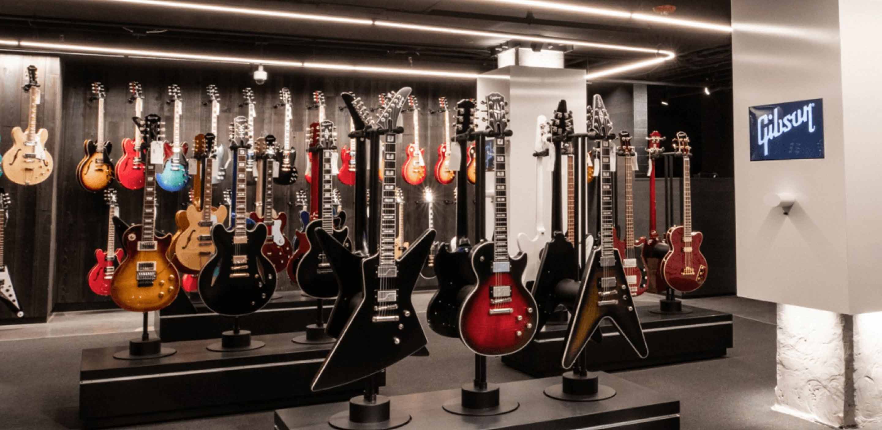 Image of guitars from Gibson brand 