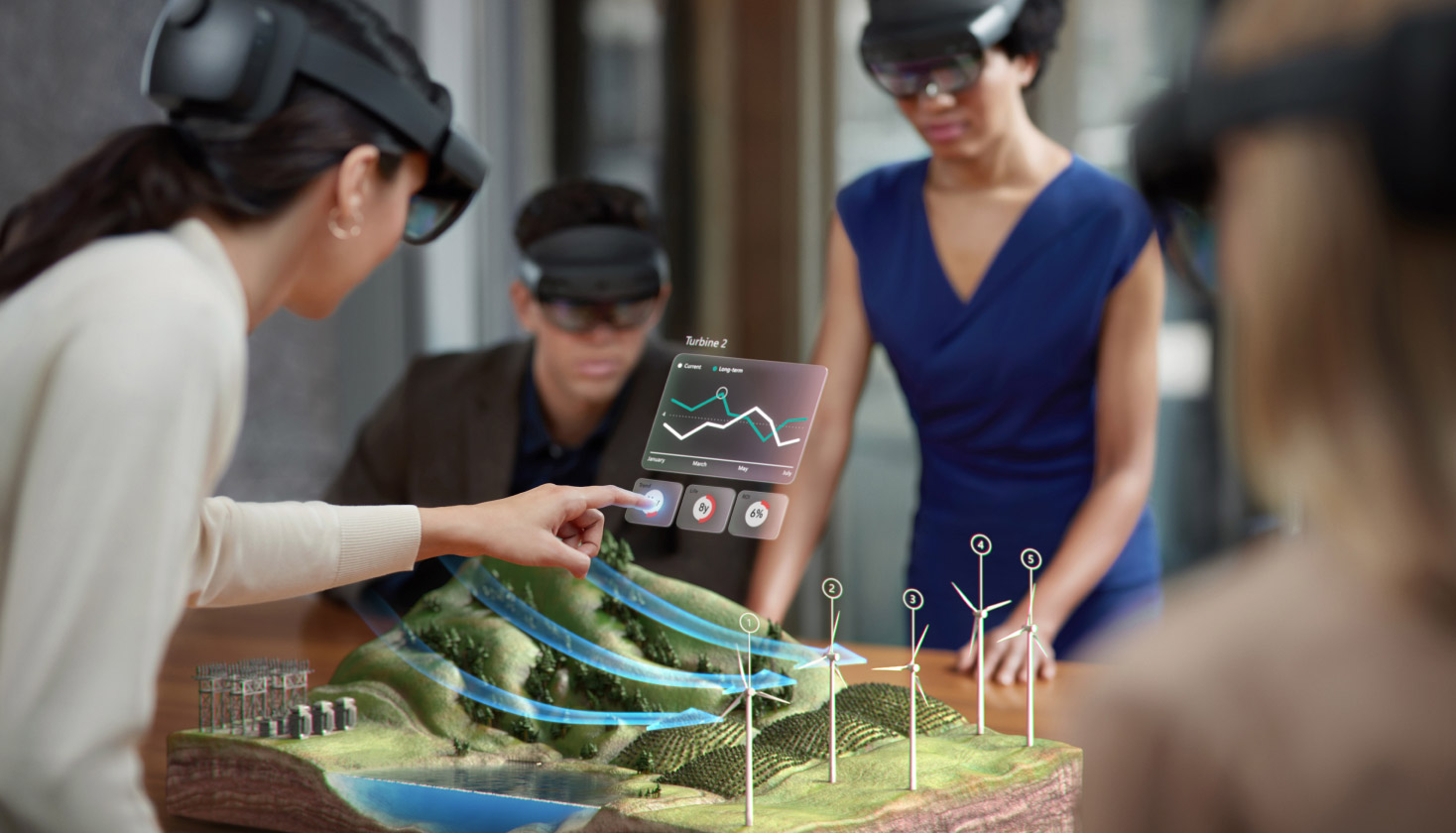 A group of people working in augmented reality